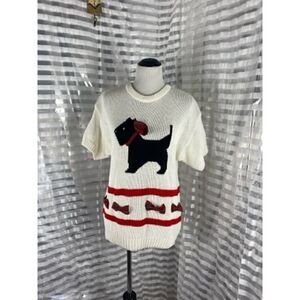 Genoa Scottish Terrier and Bows Short Sleeve Sweater